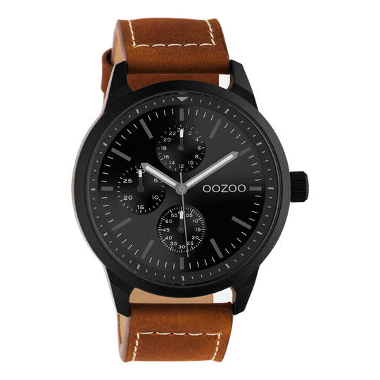 oozoo-dames-heren-horloge-c10908-bruin-45mm Bijoutheek