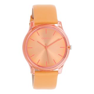 Kopen oranje Oozoo dames Horloge met leren band (36mm)