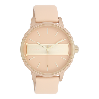Kopen roze Oozoo dames Horloge met leren band (42mm)