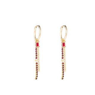 Kopen rood Go Dutch Label Oorringen strass ketting gekleurde steen