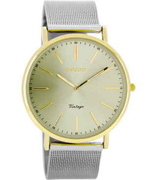 Oozoo Damenuhr-C8159 Silber/Gold (40mm)