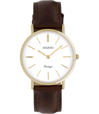 Oozoo Vintage Uhr-C9836 braun/weiß (32mm)