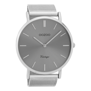 Oozoo Vintage-Uhr – C9936 Silber (44 mm)