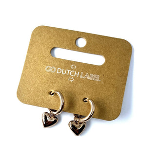 Kopen rose Go Dutch Label Oorhangers Hartjes Hoop