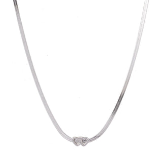 Go Dutch Label Collier gladde slang 2 open hartjes