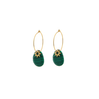 GO Dutch Label green stone Earring E0309-2 green