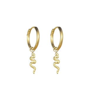 Go Dutch Label Oorbellen Creool Slang Zilver of goud E1264