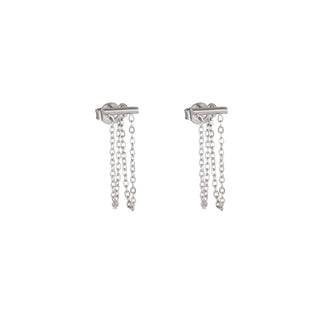 Go Dutch Label Stud Earring Double Chain Zi