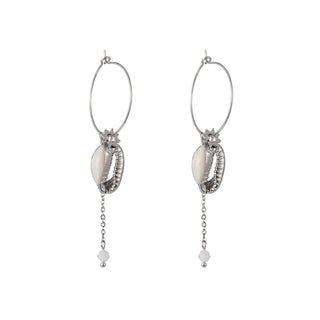 Go Dutch Label Oorbel Hoop Schelp Kraal