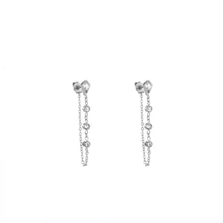 Go Dutch Label Oorknoppen chain ruit crystal