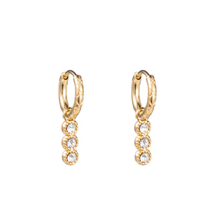 Kopen wit Go Dutch Label Oorhangers 3 stenen