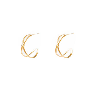 Kopen goud Go Dutch Label Oorhangers hoop met knoop