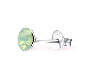 Zilveren oorknop, Chrystolite Swarovski kristal (3-6MM)