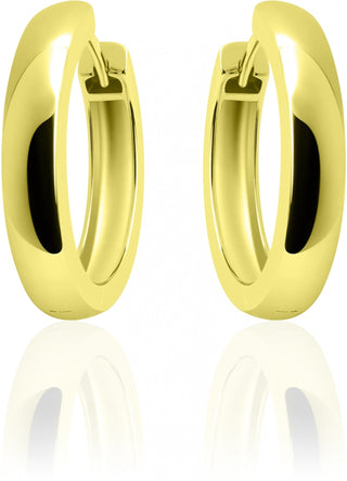 Gisser Jewels – Ohrringe – Halbkugel glatt mit Scharnier – Silber 925, vergoldet mit Gelbgold