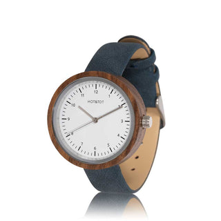 HOT&TOT | EMMA HOLZ DAMENUHR | 36MM | SILBER | WALNUSSHOLZ