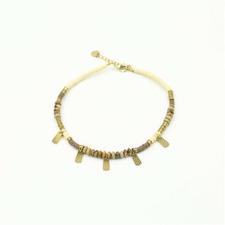 Michelle Bijoux Fußkettchen Ananas Beige Gold