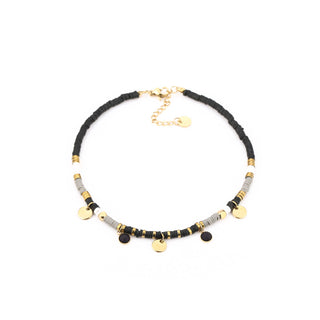 Michelle Bijoux Fußkettchen, graue Kreise, goldfarben