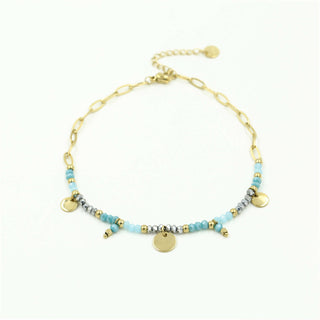 Michelle Bijoux Fußkettchen rund/Perle blau