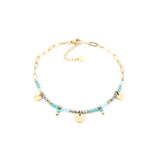 Michelle Bijoux Fußkettchen rund/Perle blau