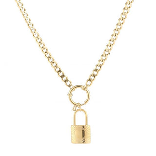 Michelle Bijoux Necklace lock heart sun