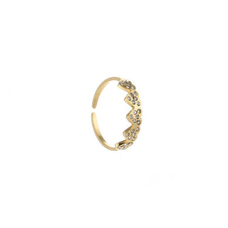 Michelle Bijoux Ring Herzen Steine Einheitsgröße
