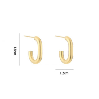 Michelle Bijoux Ear Stud Open Square Hoop