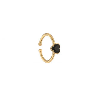 Kopen zwart Michelle Bijoux Ring Hart Steen Kristal (One Size)