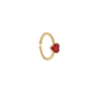 Michelle Bijoux Ring Herzstein Kristall (Einheitsgröße)