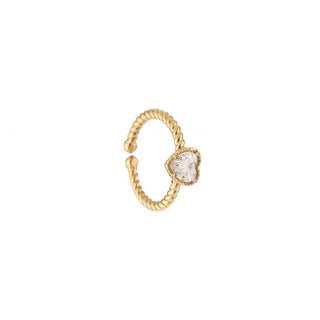 Michelle Bijoux Ring Herzstein Kristall (Einheitsgröße)