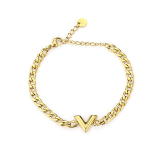 Michelle Bijoux Bracelet 'V' Link Necklace