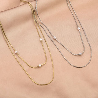 Michelle Bijoux Necklace Pearls 2 Necklaces