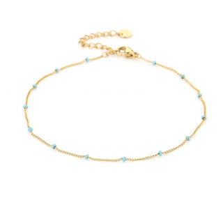 Koop blue Michelle Bijoux anklet 1mm balls