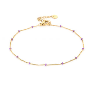 Koop purple Michelle Bijoux anklet 1mm balls