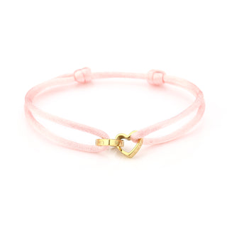 Koop pink Michelle Bijoux bracelet two hearts gold rope (one size)