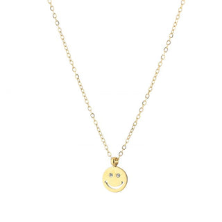 Michelle Bijoux Necklace Smiley White Stones