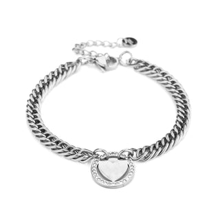 Michelle Bijoux bracelet heart white stones