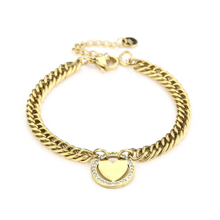 Michelle Bijoux bracelet heart white stones
