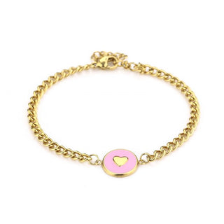 Michelle Bijoux necklace heart pink link