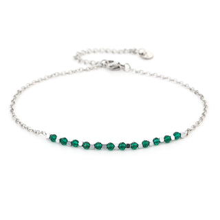Michelle Bijoux Anklet Green Beads