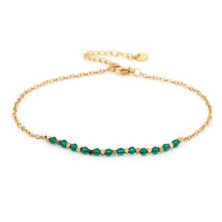 Michelle Bijoux Anklet Green Beads