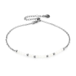 Michelle Bijoux Anklet White Beads