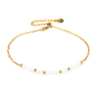 Michelle Bijoux Anklet White Beads