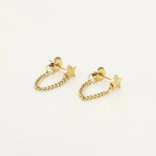 Michelle Bijoux Ear Studs Chain Star