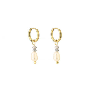 Kopen beige Michelle Bijoux Oorhanger Zoetwater Parel En Kralen