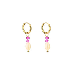 Kopen fuchsia Michelle Bijoux Oorhanger Zoetwater Parel En Kralen