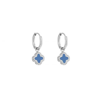 Kaufen blau Michelle Bijoux Ohrringe Kleeblatt Silber