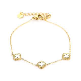 Michelle Bijoux Bracelet (Jewelry) 3 Clovers White Shell