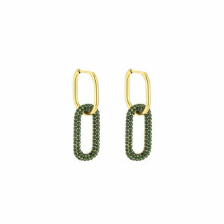 Bijoutheek Earrings heap of green stones Green