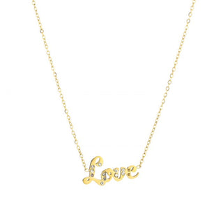 Michelle Bijoux Necklace Love white stones