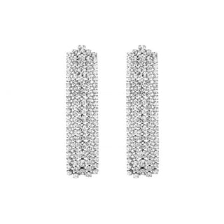 Michelle Bijoux Stud Earrings 5 String White Stones